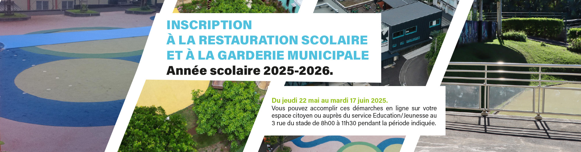 Bandeau inscription à la restauration scolaire et à la garderie municipale 